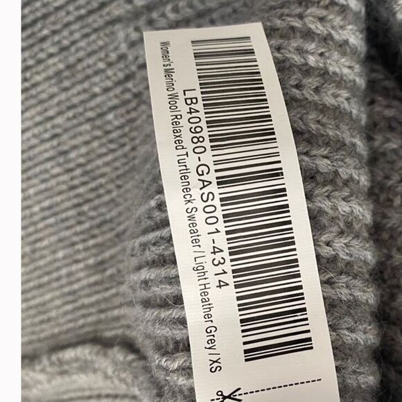 Quince Merino Wool Relaxed Turtleneck Sweater Oversized Fisherman Light Grey XS - Picture 5 of 6